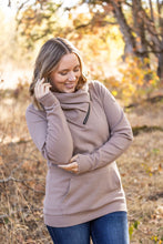 Load image into Gallery viewer, IN STOCK Classic Zoey ZipCowl Sweatshirt - Mocha FINAL SALE