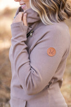 Load image into Gallery viewer, IN STOCK Classic Zoey ZipCowl Sweatshirt - Mocha FINAL SALE