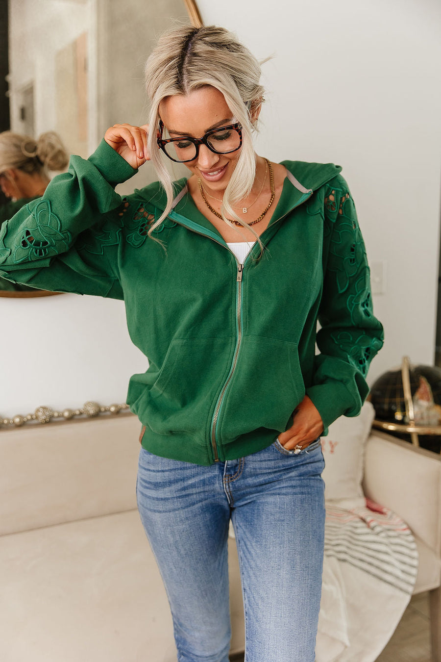 Ampersand University Full Zip- Holly