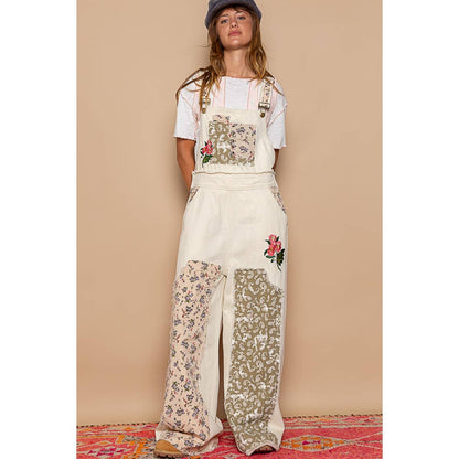 POL August Floral Overalls