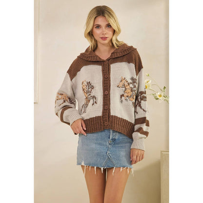 Sweater with Horse Print