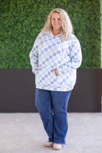 Load image into Gallery viewer, IN STOCK Hailey Pullover Hoodie - Blue and Mint Checker MM EXCLUSIVE