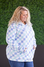 Load image into Gallery viewer, IN STOCK Hailey Pullover Hoodie - Blue and Mint Checker MM EXCLUSIVE