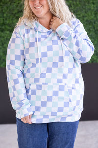 IN STOCK Hailey Pullover Hoodie - Blue and Mint Checker MM EXCLUSIVE