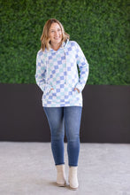 Load image into Gallery viewer, IN STOCK Hailey Pullover Hoodie - Blue and Mint Checker MM EXCLUSIVE