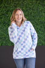 Load image into Gallery viewer, IN STOCK Hailey Pullover Hoodie - Blue and Mint Checker MM EXCLUSIVE