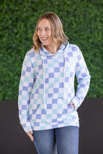 Load image into Gallery viewer, IN STOCK Hailey Pullover Hoodie - Blue and Mint Checker MM EXCLUSIVE