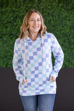 Load image into Gallery viewer, IN STOCK Hailey Pullover Hoodie - Blue and Mint Checker MM EXCLUSIVE