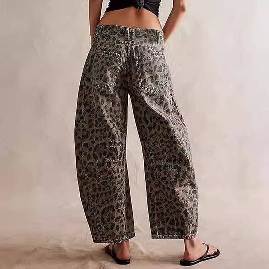 Leopard Barrel Pants 