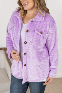 IN STOCK Fleece Shacket - Lavender FINAL SALE