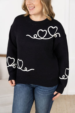 IN STOCK Black Hearts Sweater FINAL SALE