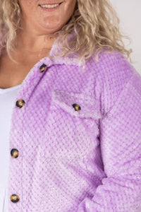 IN STOCK Fleece Shacket - Lavender FINAL SALE