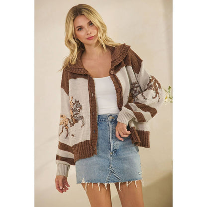 Sweater with Horse Print