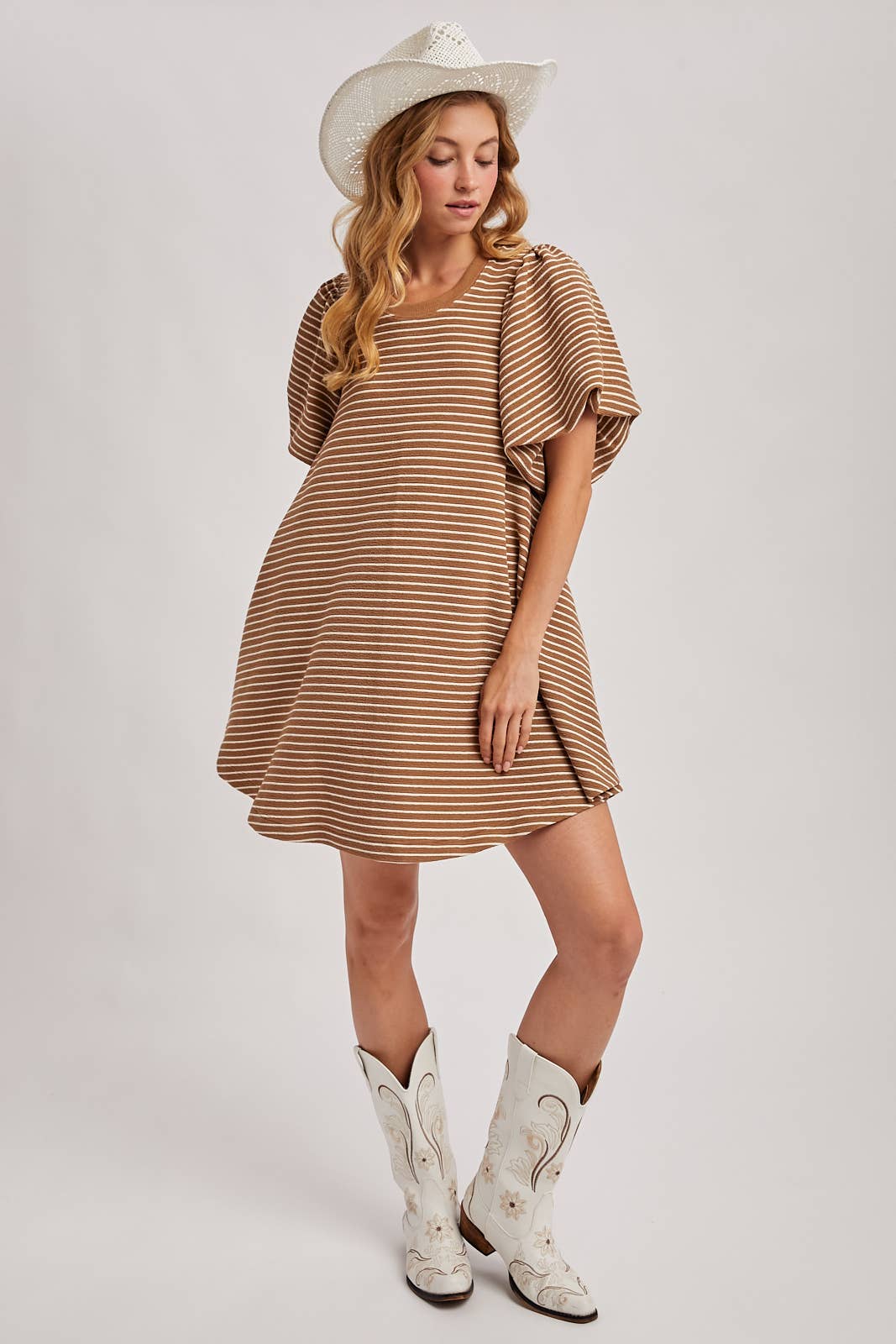 Autumn Stripe Dress- Ginger Snap