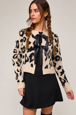 Leopard Ribbon Cardigan