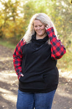 Load image into Gallery viewer, IN STOCK Zoey ZipCowl - Black and Buffalo Plaid