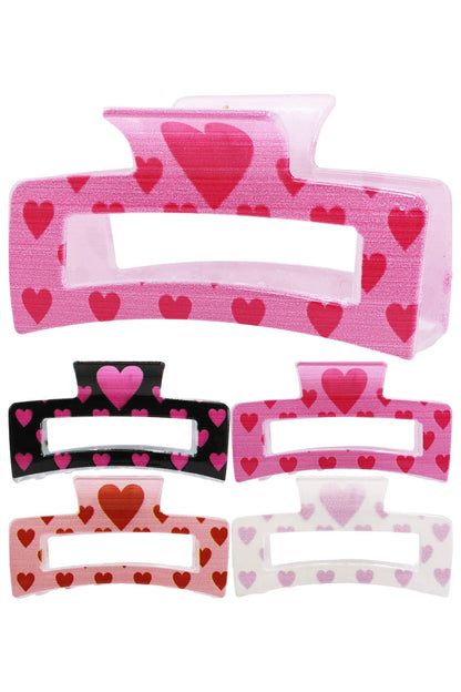 Romantic Love Heart Hollow Block Hair Claw