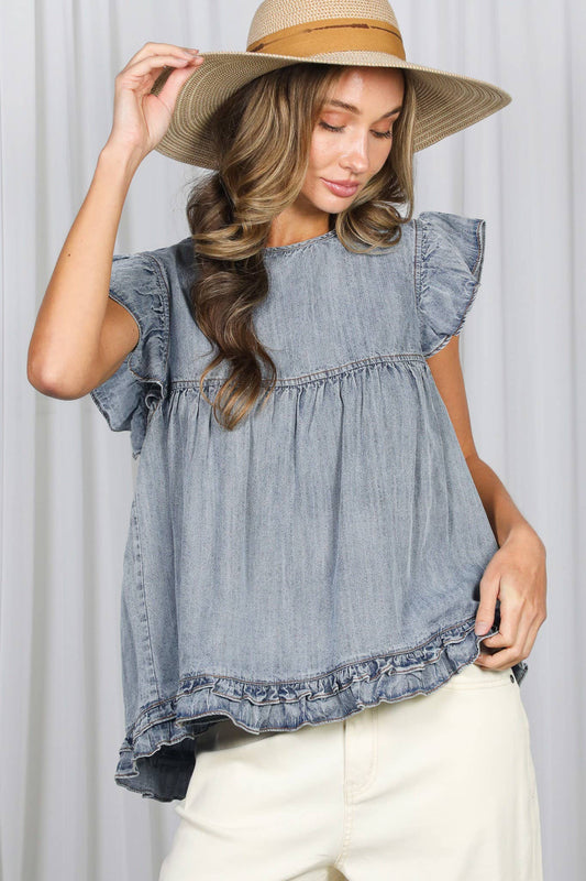 Chany Chambray Top