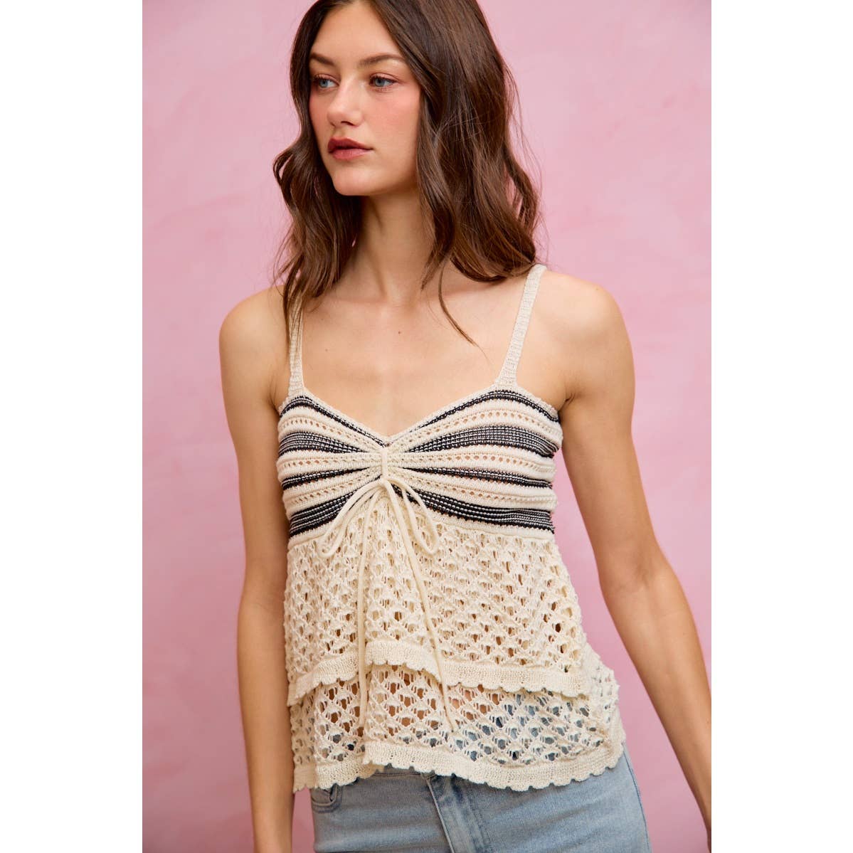 Hattie Crocheted Tiered Tank