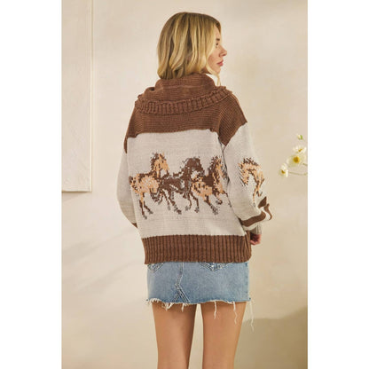 Sweater with Horse Print
