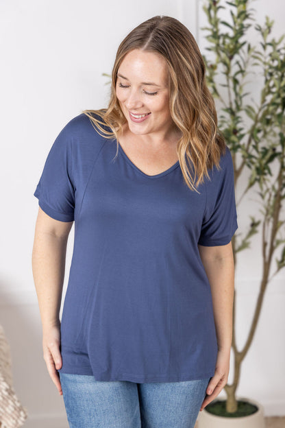 IN STOCK Bamboo V Neck Tee - Blue