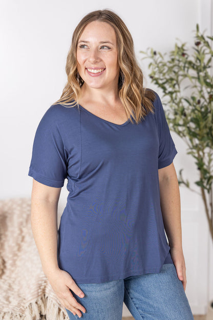 IN STOCK Bamboo V Neck Tee - Blue