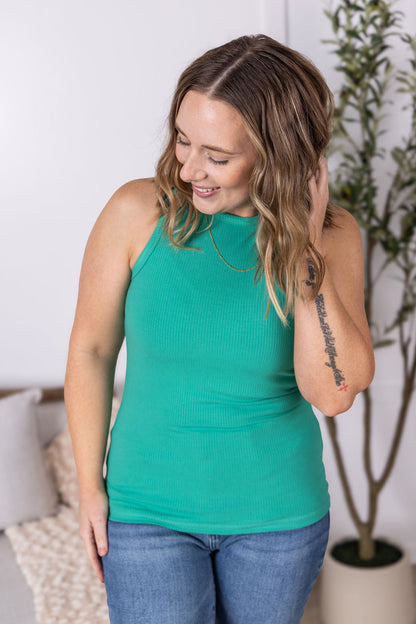 Tara Ribbed Tank - Green