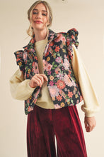 Load image into Gallery viewer, Anabell Flutter Sleeve Floral Puff Vest