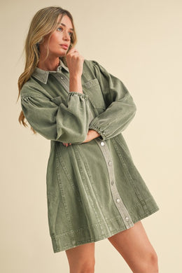 Sage Denim Dress