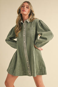 Sage Denim Dress