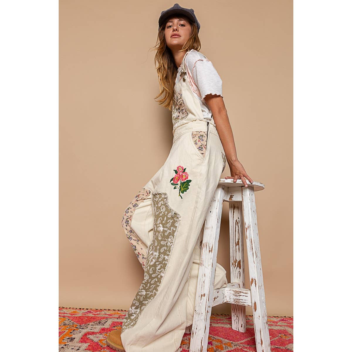 POL August Floral Overalls