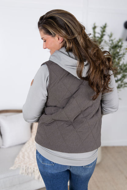 IN STOCK Remy Zip Up Vest - Charcoal