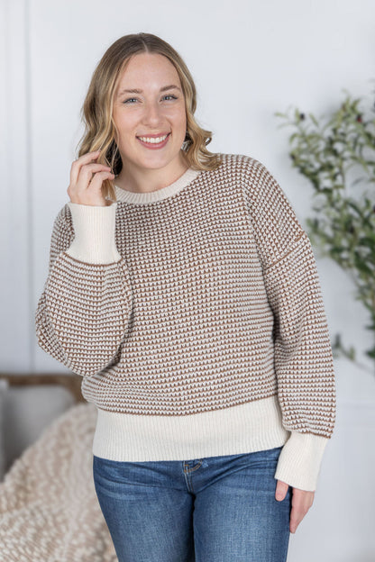 IN STOCK Charlotte Sweater - Mocha and Cream