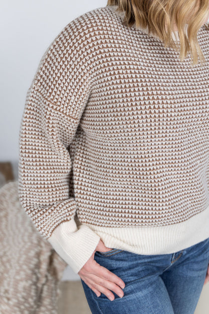 IN STOCK Charlotte Sweater - Mocha and Cream