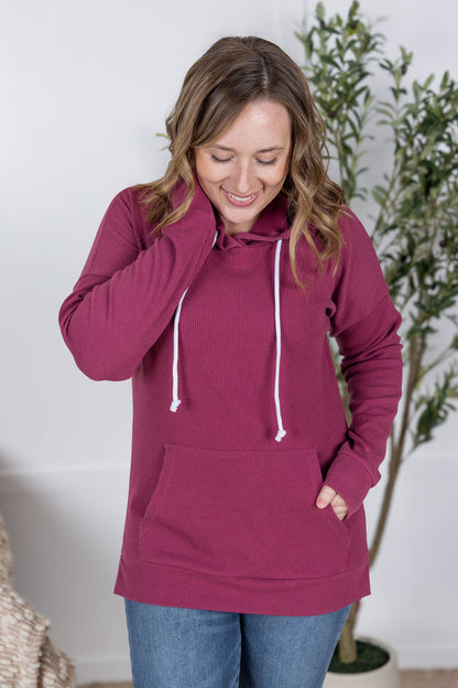 IN STOCK Kacey Ribbed Hoodie - Mulberry