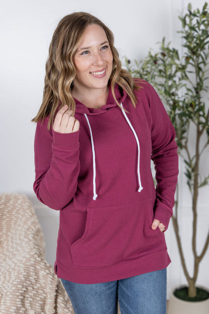 IN STOCK Kacey Ribbed Hoodie - Mulberry