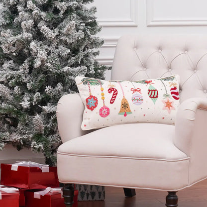 Christmas Vintage Ornament Throw Pillow