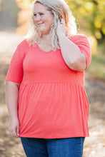 Load image into Gallery viewer, IN STOCK Sarah Ruffle Short Sleeve - Deep Coral | Women&#39;s Top