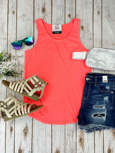 Tiffany Tank Top- Neon Coral