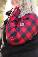 Load image into Gallery viewer, IN STOCK Zoey ZipCowl - Black and Buffalo Plaid