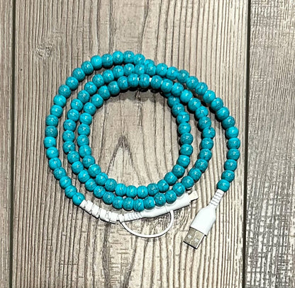 Beaded Phone Charger with Lightning & USB-C Cable