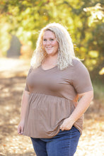 Load image into Gallery viewer, IN STOCK Sarah Ruffle Short Sleeve - Mocha | Women&#39;s Top FINAL SALE