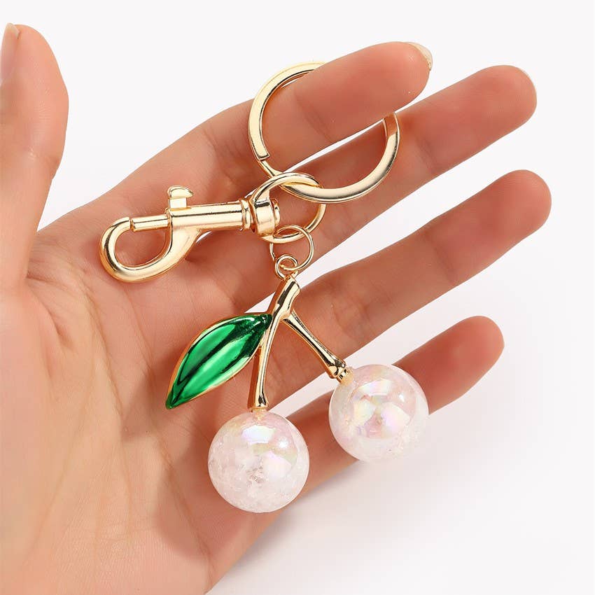 Pearlie Cherry Drop Key Chain