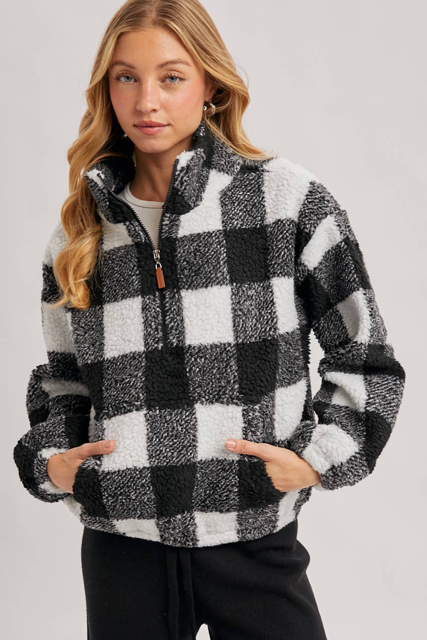 Highlander Plaid Half Zip Jacket