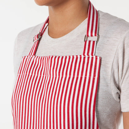 Narrow Red  Stripe Chef Apron