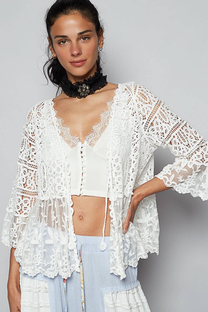 POL Gracin Lace Cardigan