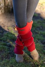 Load image into Gallery viewer, Upcycled Red mixed Sweater Legwarmers #007