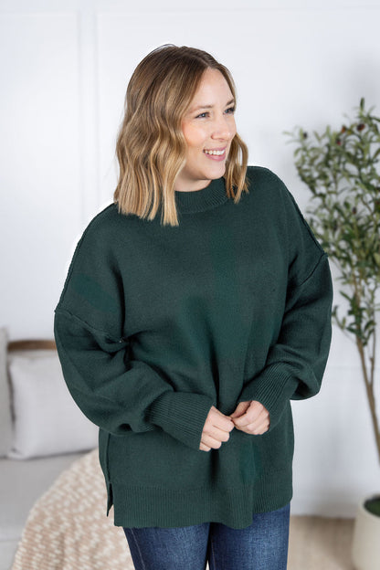 IN STOCK Aurora Cozy Sweater - Hunter Green
