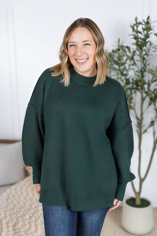 IN STOCK Aurora Cozy Sweater - Hunter Green