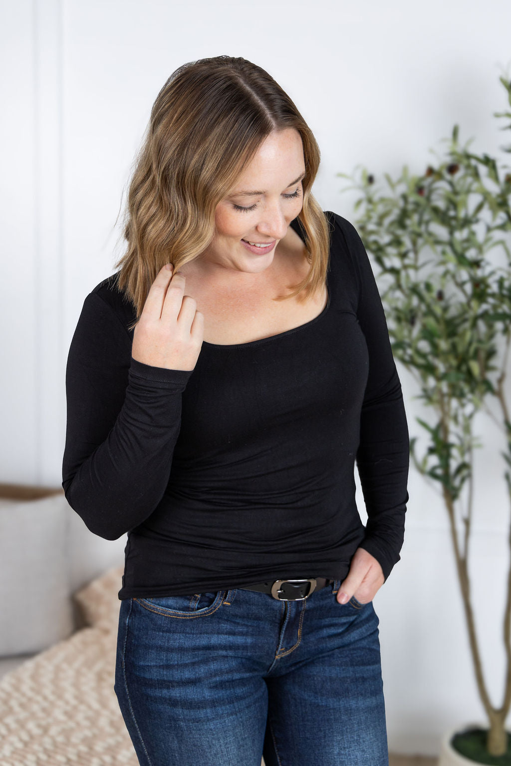 IN STOCK Alyssa Long Sleeve Top - Black